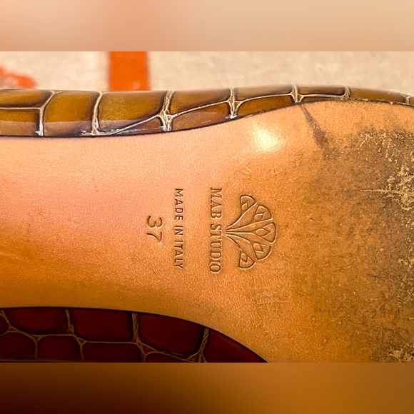 MAB STUDIO Shoes Made In Italy. US Sz 7 eU Sz 37. Genuine Croc Skin Leather. - Picture 8 of 11